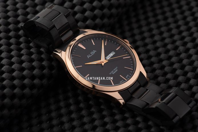 Alba AJ6122X1 Men Black Dial Black Stainless Steel Strap