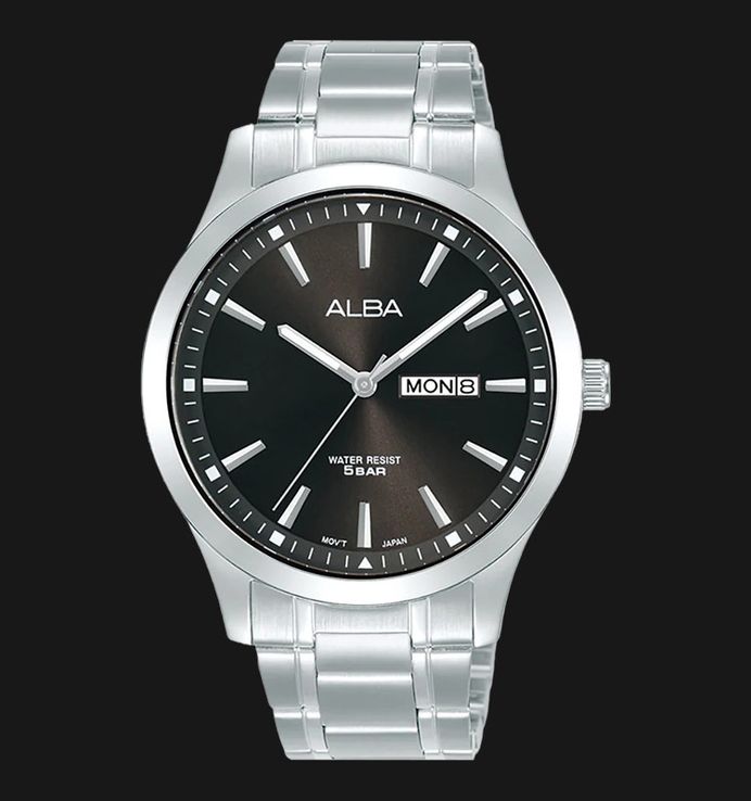 Alba Prestige AJ6153X1 Men Grey Brown Dial Stainless Steel Strap