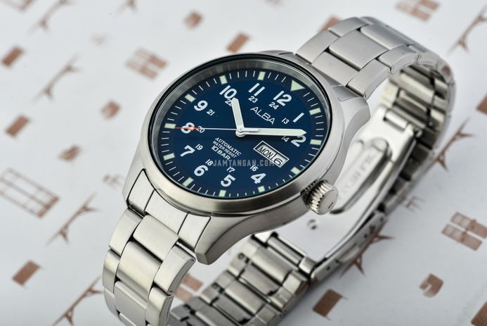 Alba Mechanical Field Military AL4211X1 Men Blue Dial Stainless Steel Strap