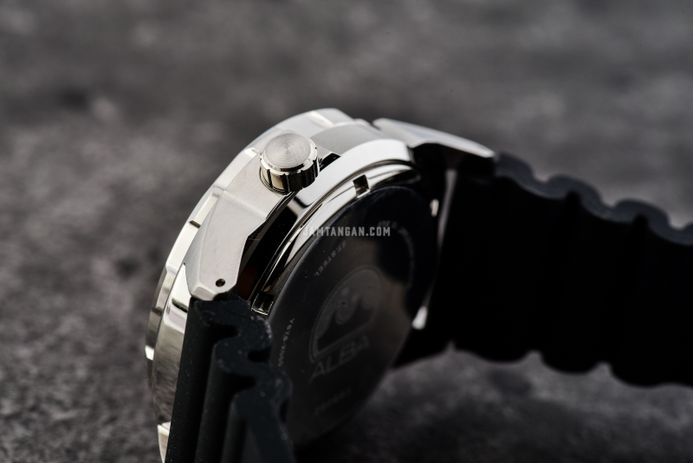 Alba Mechanical AL4381X1 Men Red Dial Black Silicone Strap