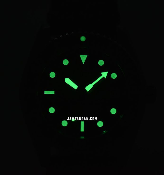 Alba Mechanical AL4441X1 Automatic Men Green Black Gradation Patterned Dial Black Silicone Strap
