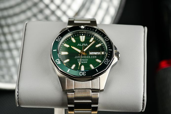 Alba Mechanical AL4449X1 Automatic Men Green Patterned Dial Stainless Steel Strap