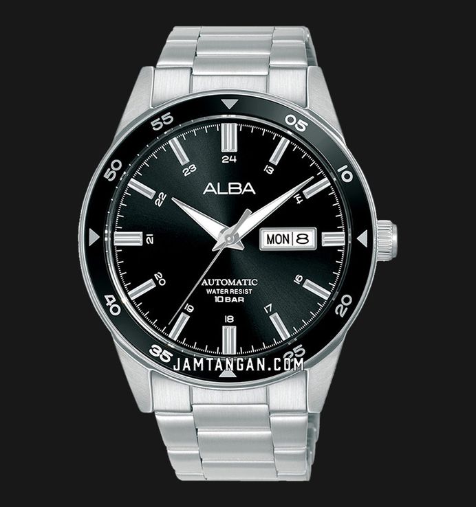 Alba Mechanical AL4595X1 Automatic Men Black Dial Stainless Steel Strap