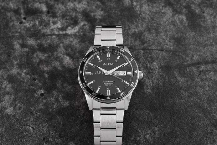 Alba Mechanical AL4595X1 Automatic Men Black Dial Stainless Steel Strap