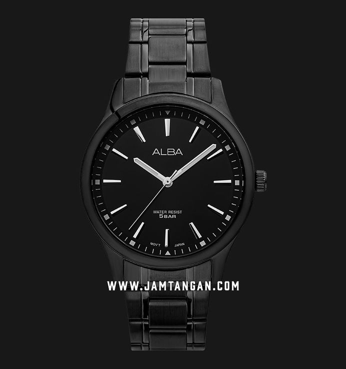Alba Prestige ARX005X1 Men Black Dial Black Stainless Steel Strap