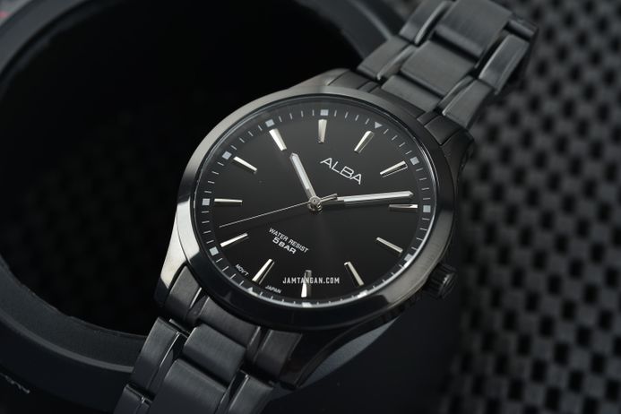 Alba Prestige ARX005X1 Men Black Dial Black Stainless Steel Strap