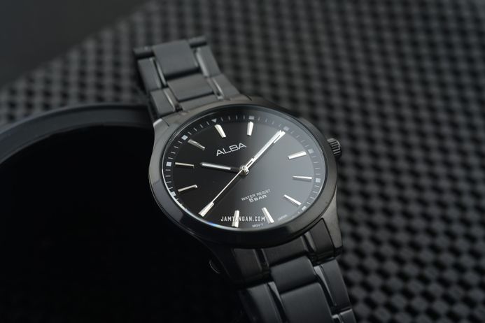 Alba Prestige ARX005X1 Men Black Dial Black Stainless Steel Strap