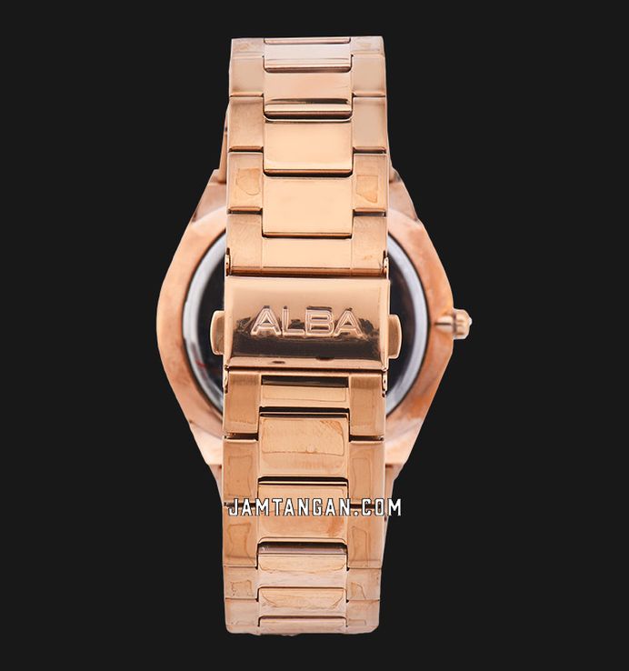 Alba Prestige AS9H96X1 Men Silver Dial Rose Gold Stainless Steel Strap