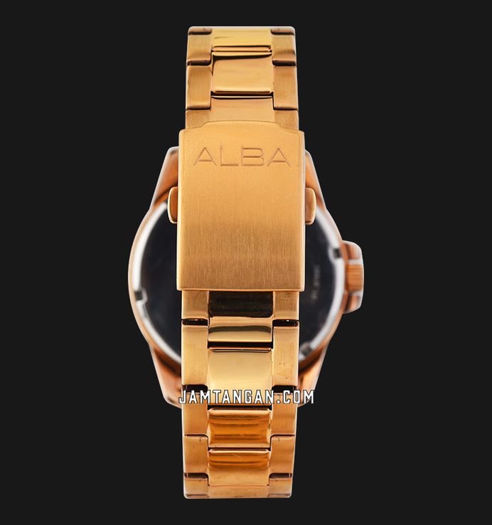 Alba Prestige AS9H98X1 Men Silver Dial Gold Stainless Steel Strap