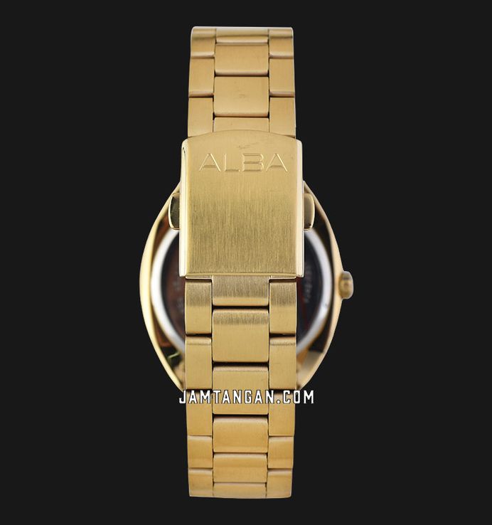 Alba Fashion AS9K80X1 Men Gold Dial Gold Stainless Steel Strap