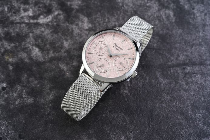 Alexandre Christie Passion AC 2B25 BF BSSLK Ladies Glitter Pink Dial Mesh Strap