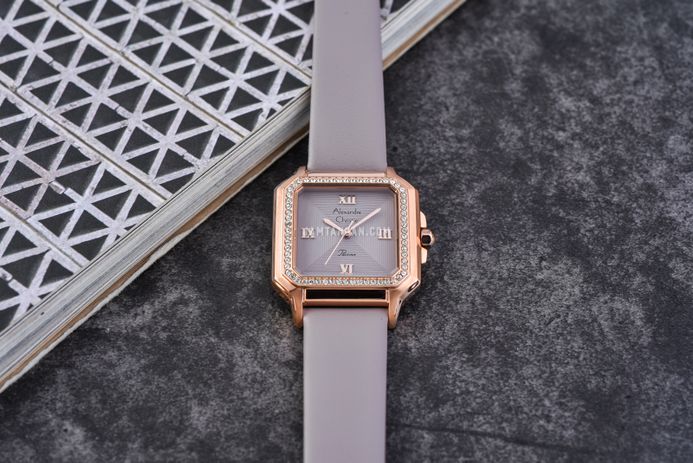 Alexandre Christie Passion AC 2B32 LH LRGPU Ladies Grey Dial Grey Leather Strap