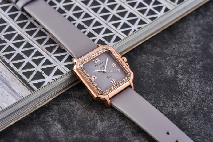 Alexandre Christie Passion AC 2B32 LH LRGPU Ladies Grey Dial Grey Leather Strap