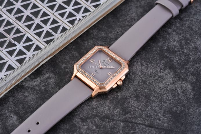 Alexandre Christie Passion AC 2B32 LH LRGPU Ladies Grey Dial Grey Leather Strap