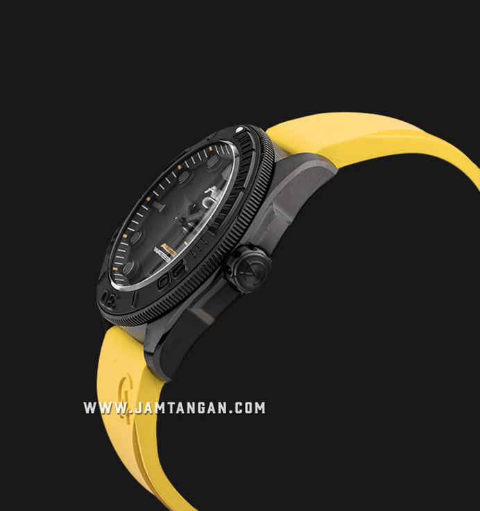 Alexandre Christie Automatic AC 3042 MA RIPBAYL Man Black Dial Yellow Rubber Strap + Ekstra Strap
