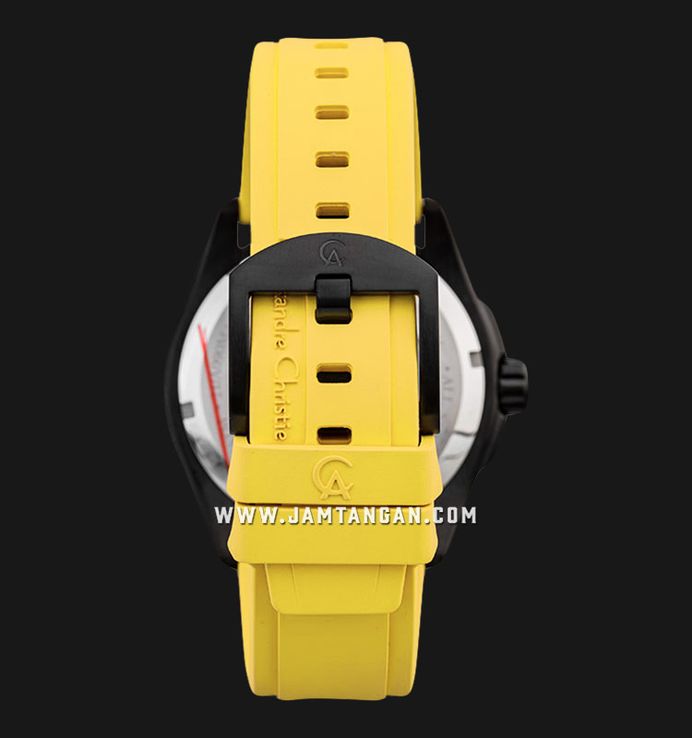 Alexandre Christie Automatic AC 3042 MA RIPBAYL Man Black Dial Yellow Rubber Strap + Ekstra Strap