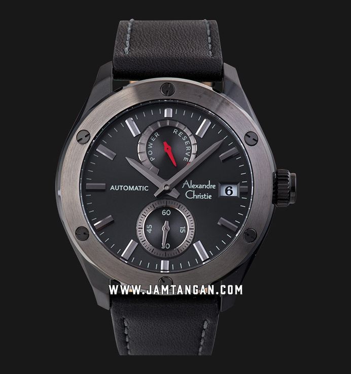 Alexandre Christie Automatic AC 3044 MA LEPBA Man Black Dial Leather Strap