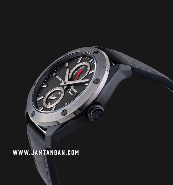 Alexandre Christie Automatic AC 3044 MA LEPBA Man Black Dial Leather Strap