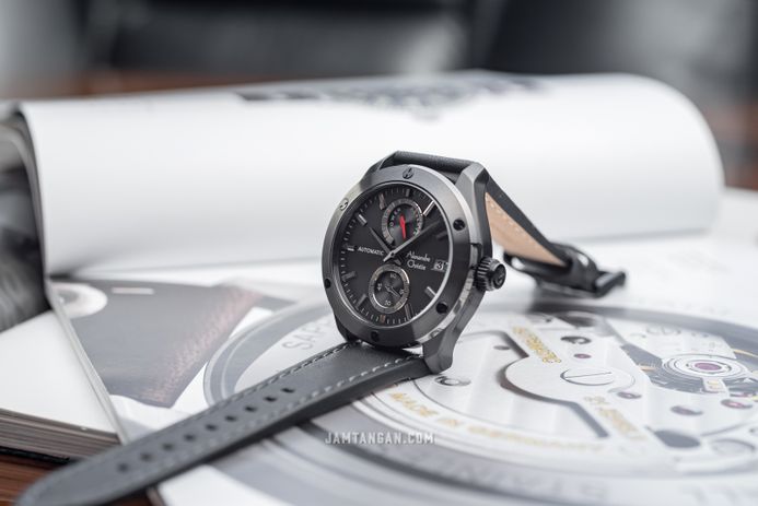 Alexandre Christie Automatic AC 3044 MA LEPBA Man Black Dial Leather Strap
