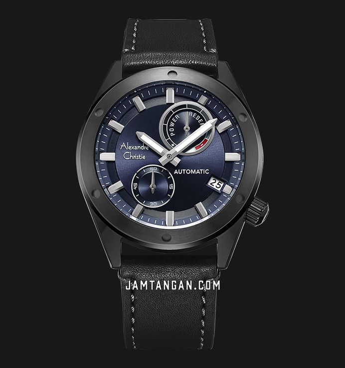 Alexandre Christie Automatic AC 3046 MA LIPBU Men Blue Dial Black Leather Strap