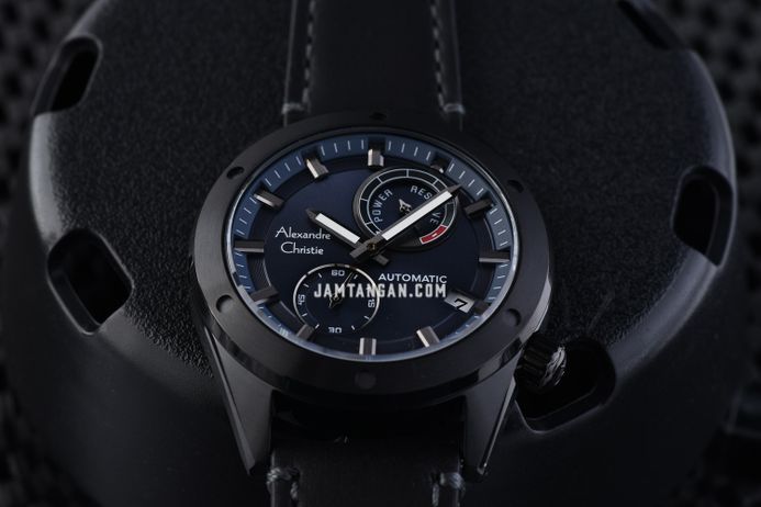 Alexandre Christie Automatic AC 3046 MA LIPBU Men Blue Dial Black Leather Strap