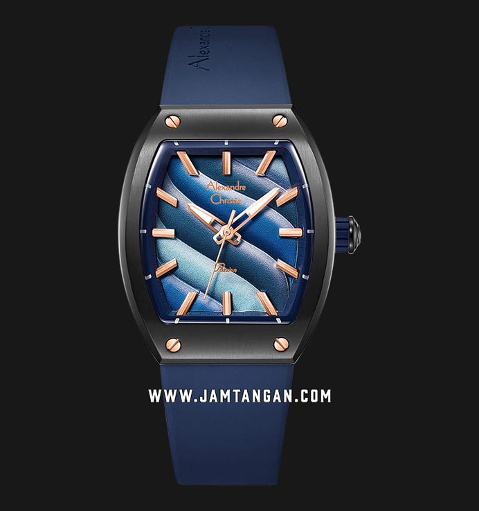 Alexandre Christie Passion AC 5001 LH RBRBABU Ladies Dual Tone Dial Blue Rubber Strap