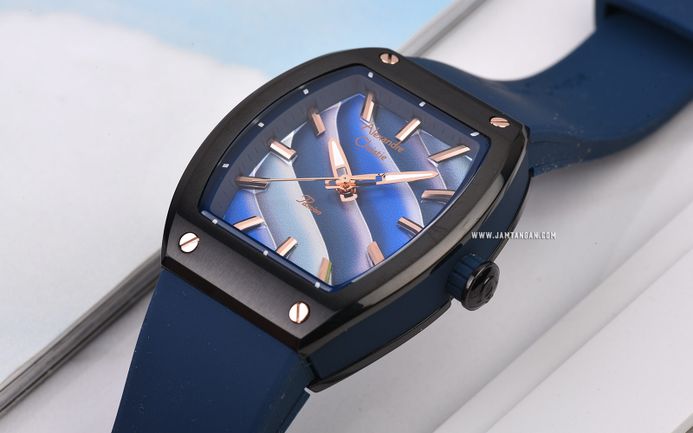 Alexandre Christie Passion AC 5001 LH RBRBABU Ladies Dual Tone Dial Blue Rubber Strap
