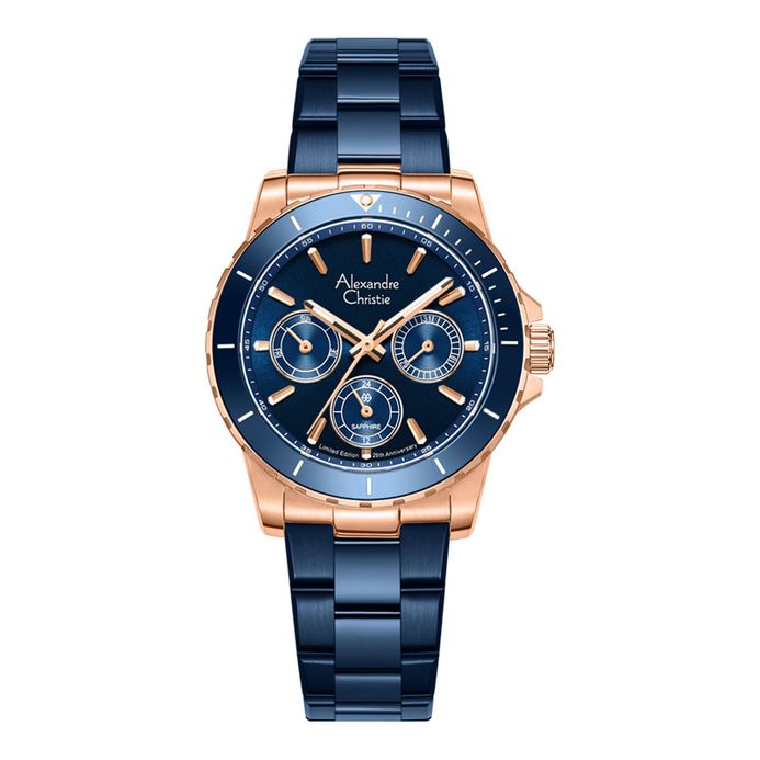 Alexandre Christie AC 6141 XXV BURBU 25th Anniversary Blue Dial +