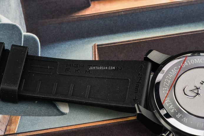 Alexandre Christie Chronograph AC 6410 MC RIPBA Men Black Dial Black Rubber Strap