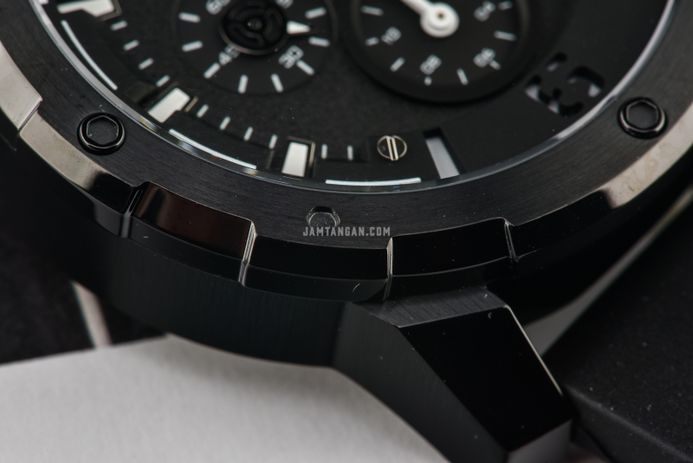 Alexandre Christie Chronograph AC 6410 MC RIPBA Men Black Dial Black Rubber Strap