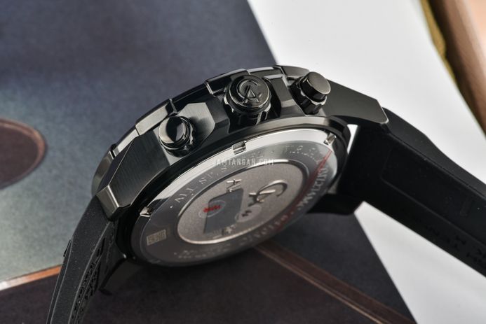 Alexandre Christie Chronograph AC 6410 MC RIPBA Men Black Dial Black Rubber Strap