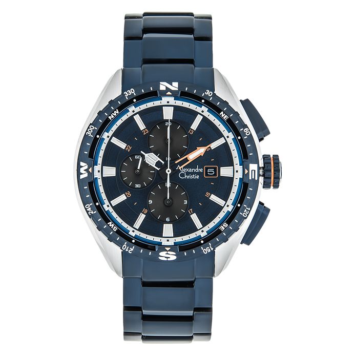 Alexandre Christie AC 6436 MC BTUBU Men Blue Dial Blue Stainless