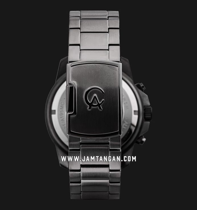 Alexandre Christie Chronograph AC 6606 MC BEPBA Men Black Dial Gunmetal Stainless Steel Strap
