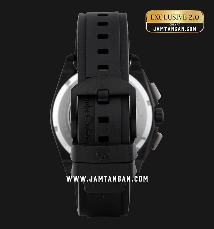 Alexandre Christie Chronograph AC 6612 MC REPBAGR Men Black Rubber Strap Exclusive at Jamtangan.com