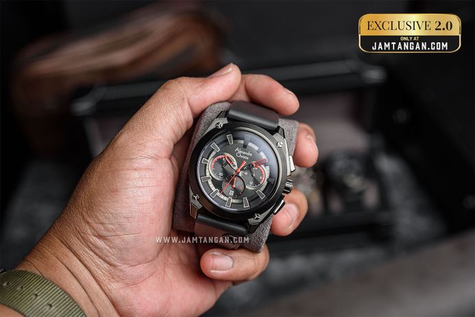 Alexandre Christie Chronograph AC 6612 MC REPBARE Men Black Rubber Strap Exclusive at Jamtangan.com