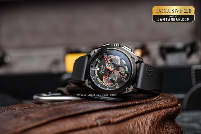 Alexandre Christie Chronograph AC 6612 MC REPBARE Men Black Rubber Strap Exclusive at Jamtangan.com