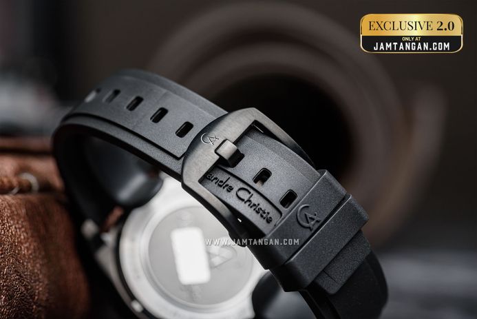 Alexandre Christie Chronograph AC 6612 MC REPBARE Men Black Rubber Strap Exclusive at Jamtangan.com