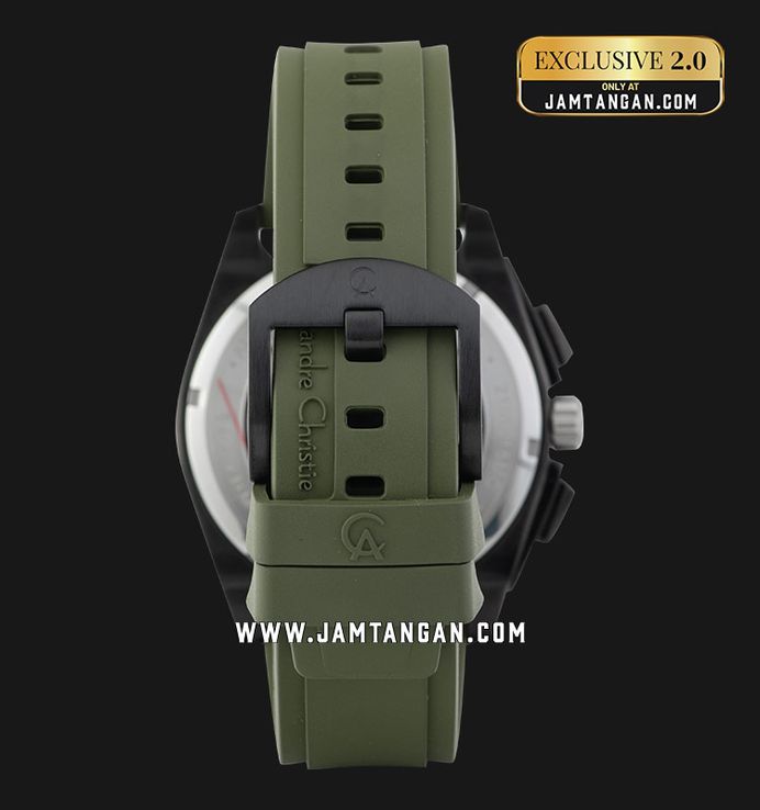 Alexandre Christie Chronograph AC 6612 MC RTBBAGN Men Green Rubber Strap Exclusive at Jamtangan.com