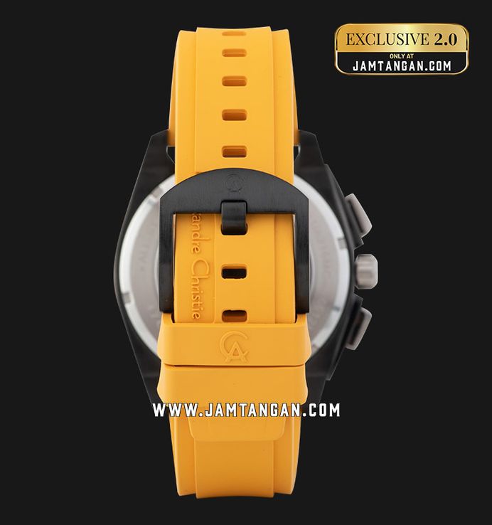 Alexandre Christie Chronograph AC 6612 MC RTBBAYL Men Yellow Rubber Strap Exclusive at Jamtangan.com