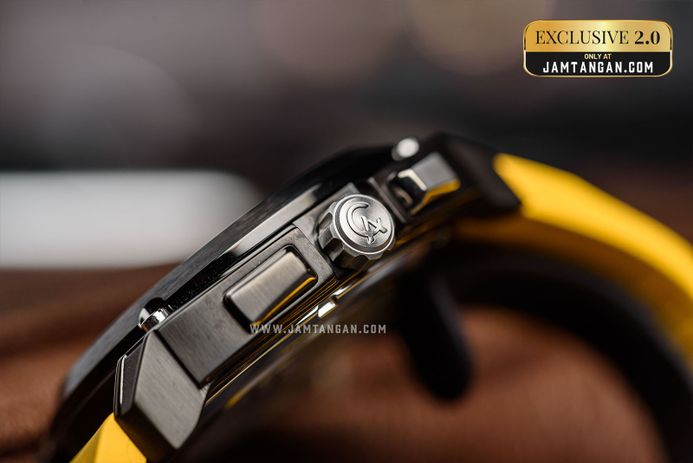 Alexandre Christie Chronograph AC 6612 MC RTBBAYL Men Yellow Rubber Strap Exclusive at Jamtangan.com