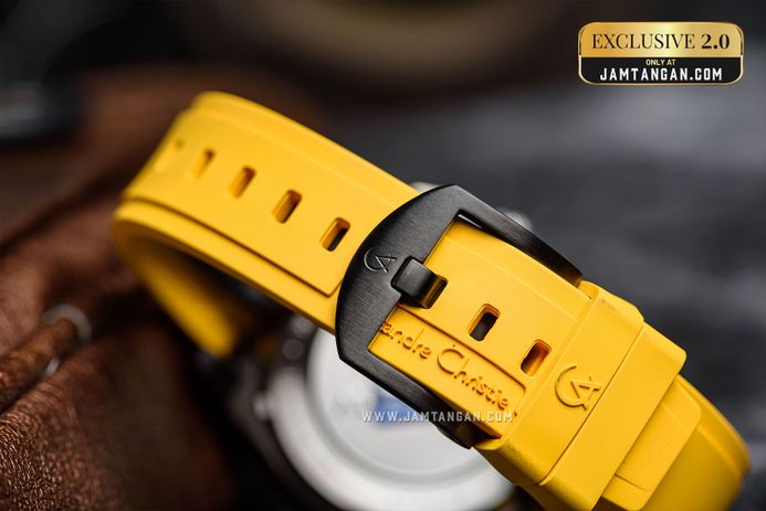 Alexandre Christie Chronograph AC 6612 MC RTBBAYL Men Yellow Rubber Strap Exclusive at Jamtangan.com