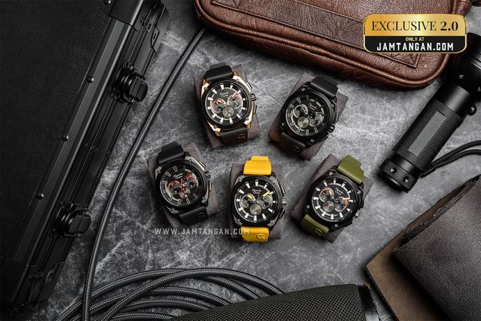 Alexandre Christie Chronograph AC 6612 MC RTBBAYL Men Yellow Rubber Strap Exclusive at Jamtangan.com