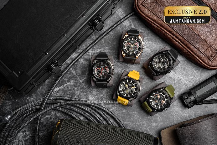 Alexandre Christie Chronograph AC 6612 MC RTBBAYL Men Yellow Rubber Strap Exclusive at Jamtangan.com