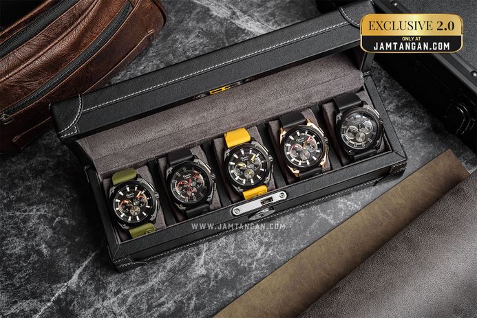 Alexandre Christie Chronograph AC 6612 MC RTBBAYL Men Yellow Rubber Strap Exclusive at Jamtangan.com