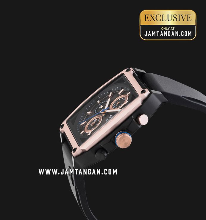 Alexandre Christie Chronograph AC 6614 MC RBRBARG Men Black Rubber Strap Exclusive at Jamtangan.com