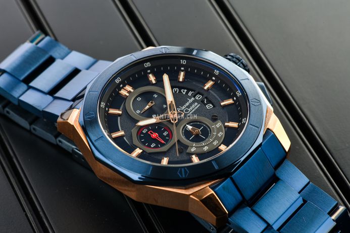 Alexandre Christie Chronograph AC 6632 MC BURBU Men Blue Dial Blue Stainless Steel Strap