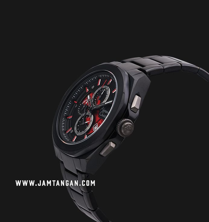 Alexandre Christie Chronograph AC 6645 MC BIPBARE Men Transparency Dial Black Stainless Steel Strap