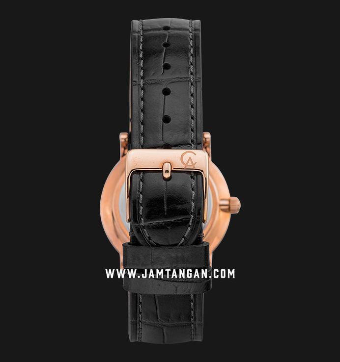 Alexandre Christie Classic AC 8344 LD LBRBO Ladies Brown Sunray Dial Black Leather Strap