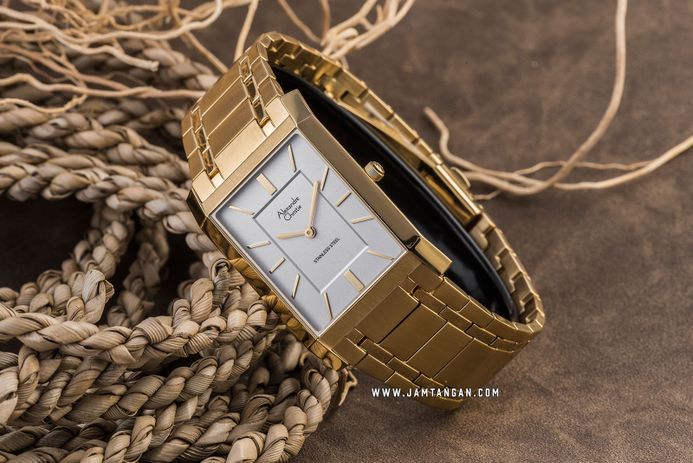 Alexandre Christie Classic AC 8606 MH BGPSL White Dial Gold Stainless Steel Strap