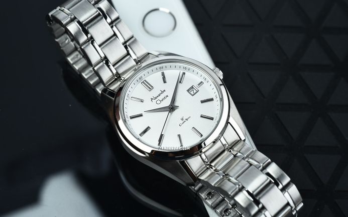 Alexandre Christie Classic Steel AC 8660 LD BSSSL Ladies White Dial Stainless Steel Strap